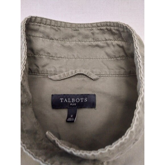 Talbots Jacket Womens Large Olive Green Pockets Utility Everyday Norm Casual - Picture 11 of 16